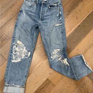 AGOLDE size 26 distressed blue jeans